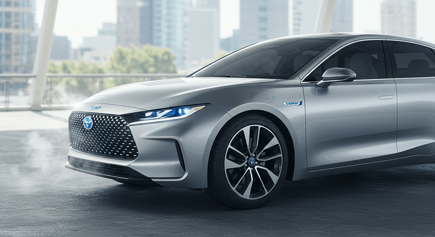 ハイブリッド車がエンジンかけっぱなしで止まっている画像