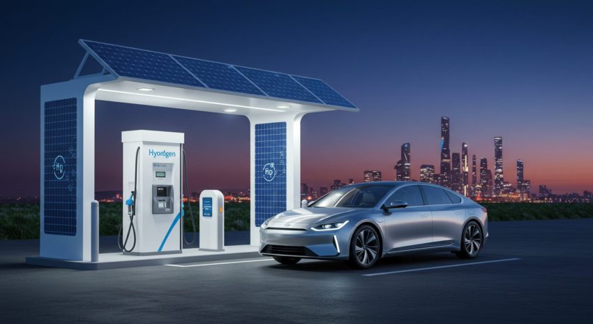 充電している電気自動車の画像