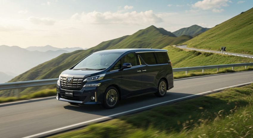 トヨタのヴェルファイアが走っている画像