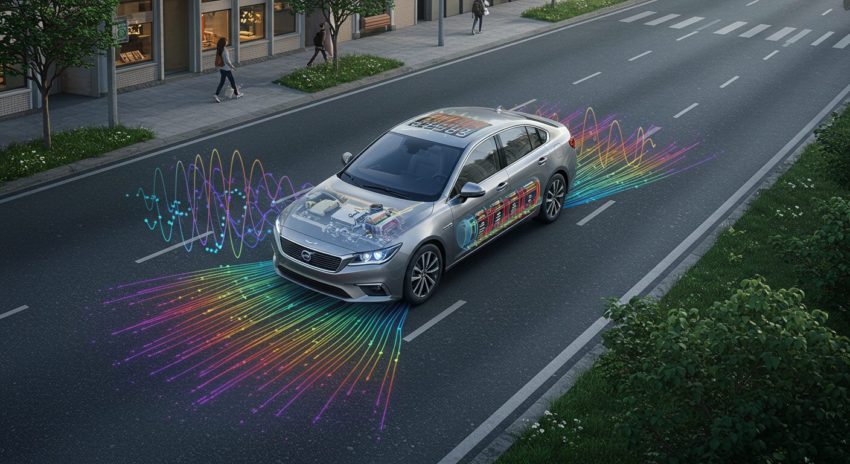 ハイブリッド車から出る電磁波の画像