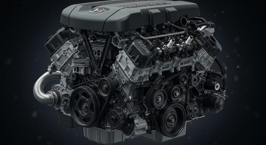 自動車のエンジンの図