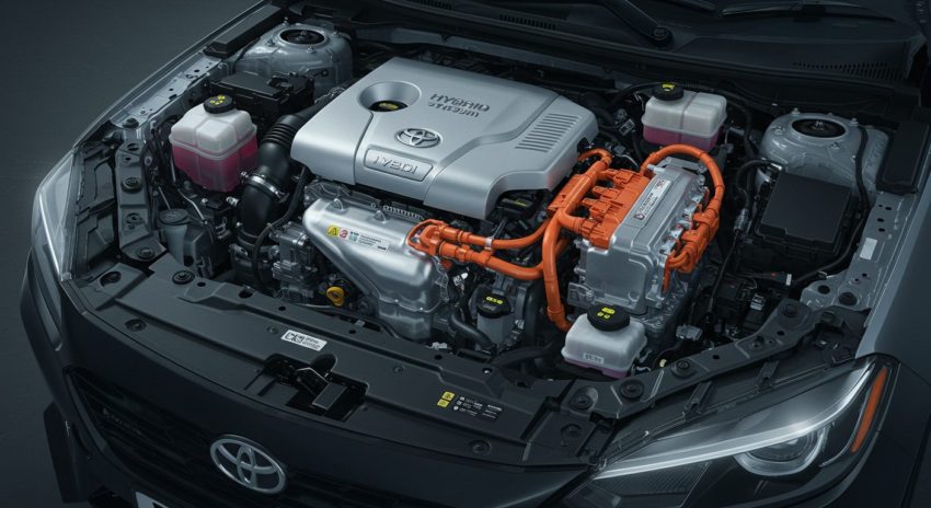 ハイブリッド車のモーターの画像