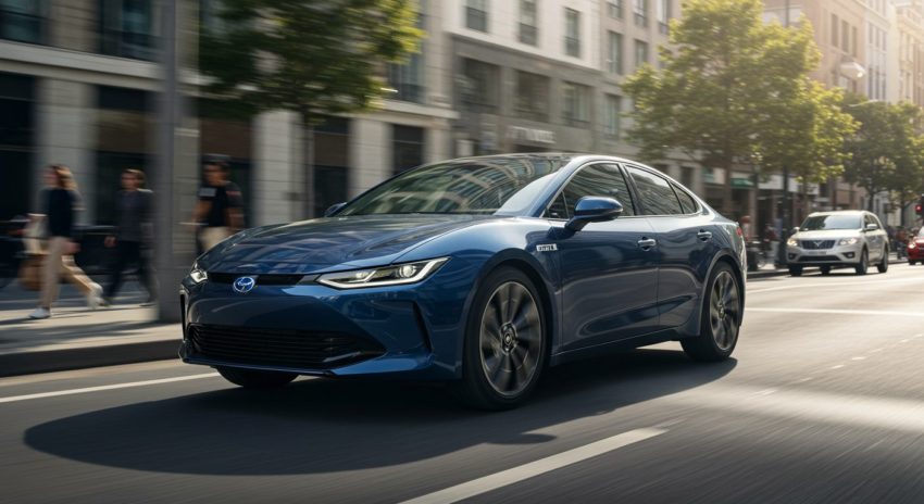 街中を疾走するハイブリッド車