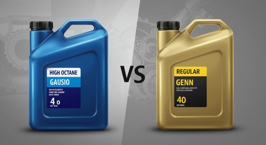 レギュラーガソリンとハイオクガソリンが並んだ画像