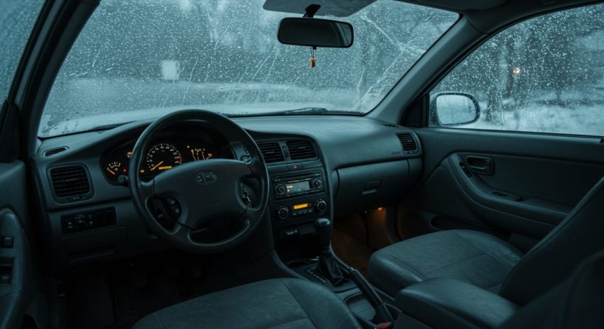 真冬の運転席周辺の画像