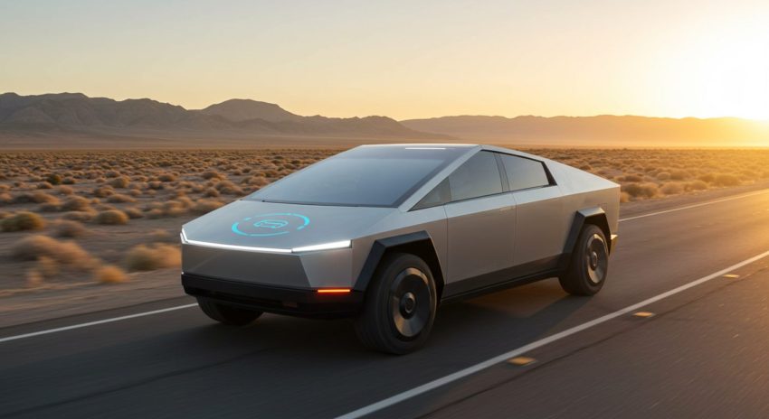 テスラ車がオートパイロットで走っている画像