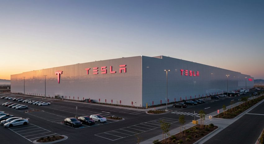 電気自動車のテスラ生産工場