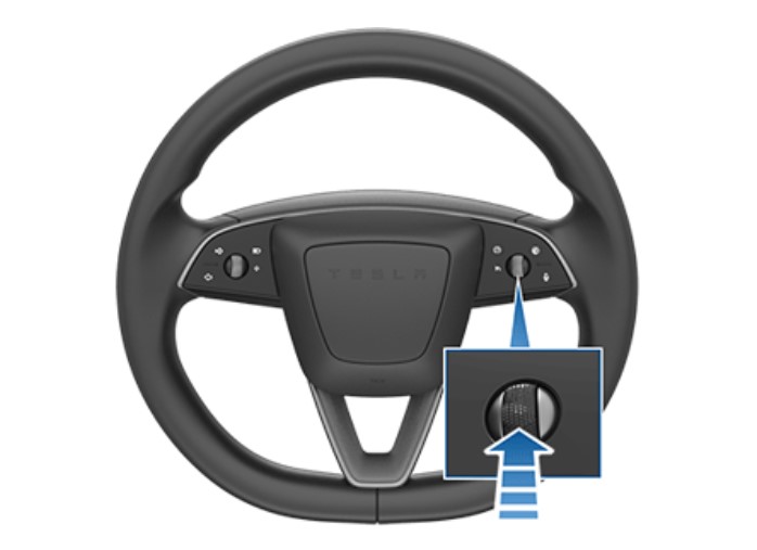 テスラ自動車のハンドルの画像
