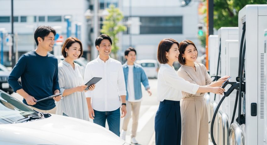 電気自動車充電ステーションがみんな増えてうれしいねぇ~!